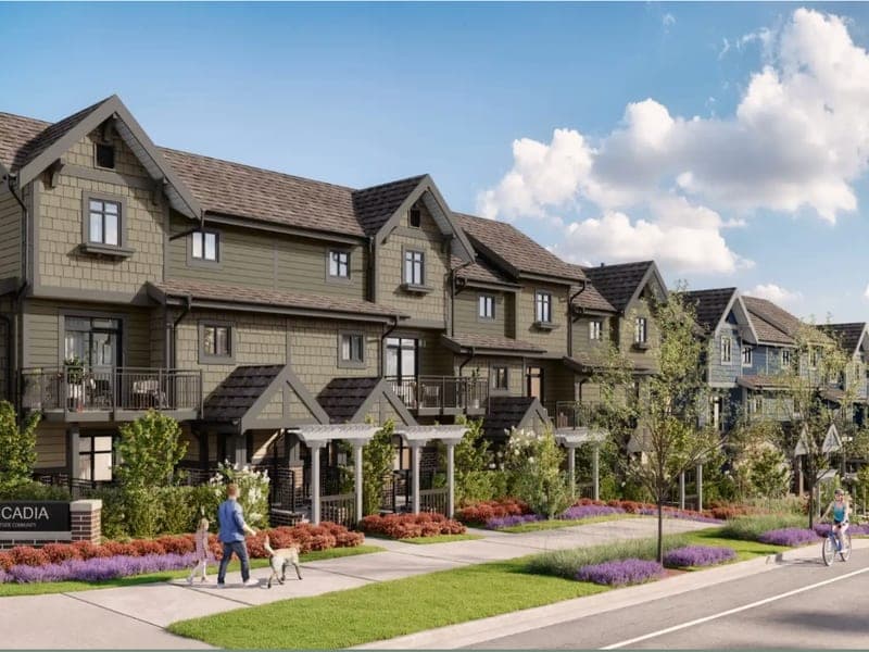Developer rendering of Cascadia, a presale townhome development in Langley.