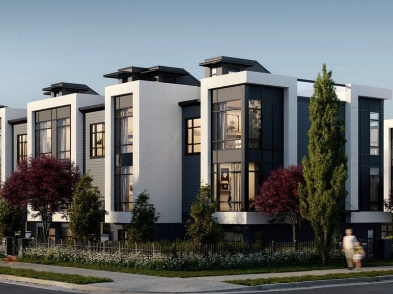 Developer rendering of Rowen W47, a presale townhome development in Vancouver.