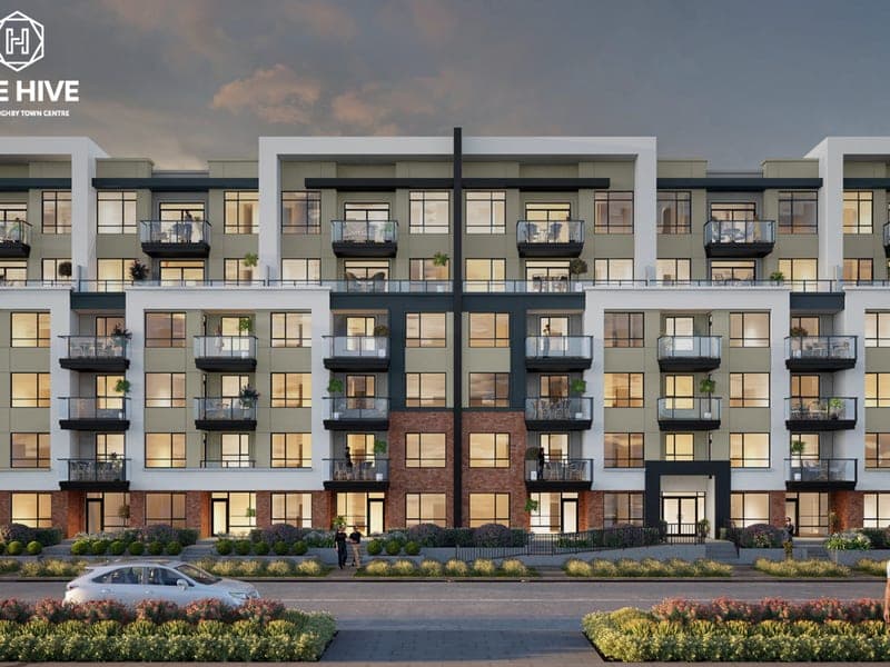 Developer rendering of The Hive at Willoughby Town Centre, a presale condo development in Langley.