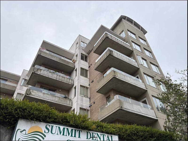 Condo building of a current court-ordered listing in Central Lonsdale, North Vancouver.